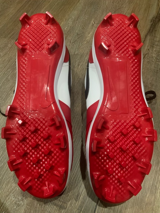 Air Jordan 1 Retro MCS Low \'Chicago\' Red White Baseball Cleats CJ8524-611 Sz 14